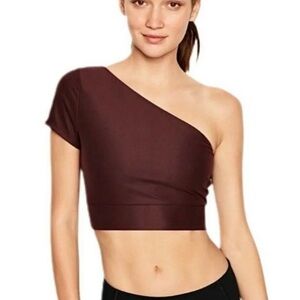 Victoria Secret Sport One Shoulder Burgundy Crop Top